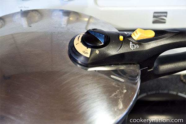 When pressure is reached reduce heat to lowest setting that still maintains pressure. Set timer for 15 minutes (If you are using an electric pressure cooker, set the timer for 20 minutes).