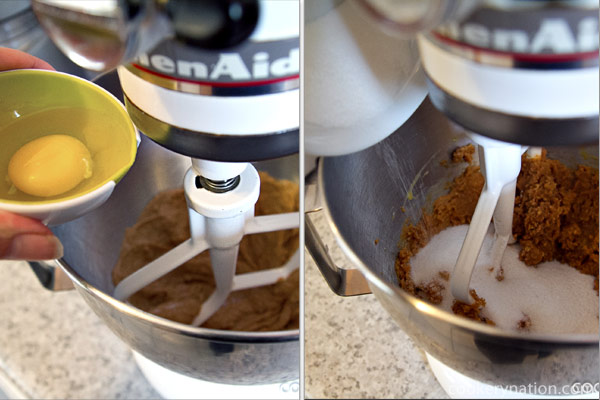 Add egg and sugar and mix until sugar is dissolved.