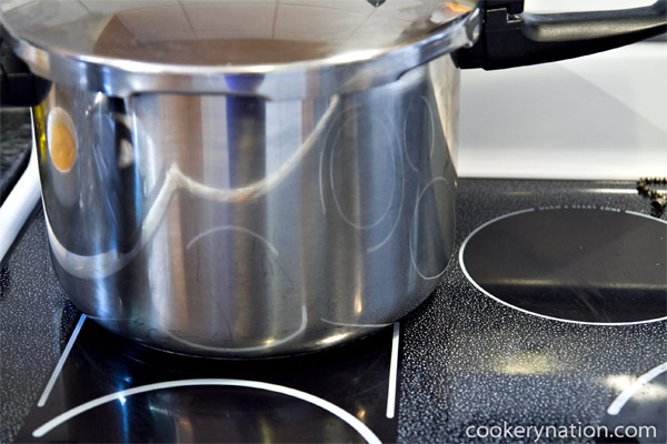 Once time is up, remove the pressure cooker from the heat and allow it to release pressure naturally.