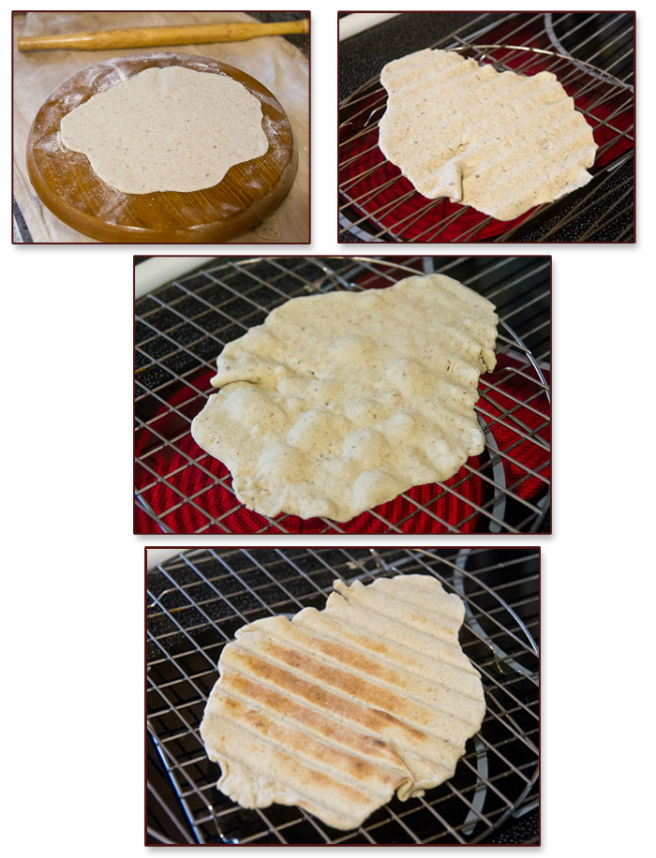 Cooking naan on the stovetop