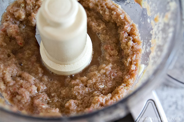 You will notice that the mixture will now be watery. That's ok, the water will reduce during cooking.